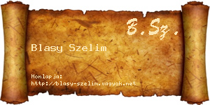 Blasy Szelim névjegykártya